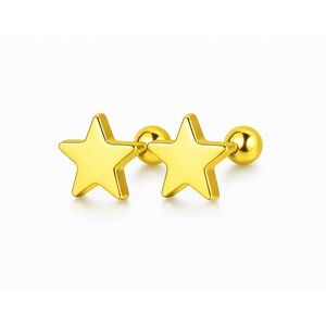 Gold Star Cartilage Stud Earrings Stainless Steel 18G 7mm Star